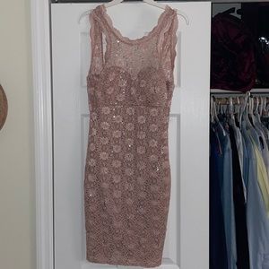 Light Pink Sequin Lace Dress